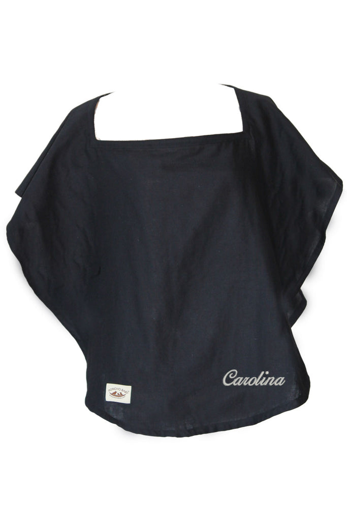 Personalized of Nursing Cover - 100% Cotton Muslin Black Oval