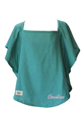 Personalized Nursing Cover  - 100% Cotton Muslin Emerald Oval