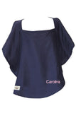 Personalized Organic Nursing Cover Navy Oval