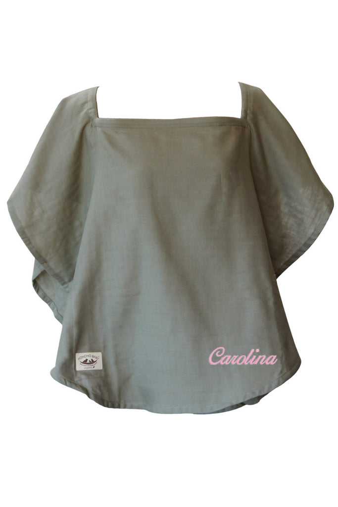Personalized Nursing Cover - 100% Cotton Muslin Olive Oval