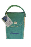 Personalized Diaper Bag - Organic Pack-N-Run™ Emerald/Beige