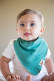 Personalized Bib - Organic Bandana Bib Emerald/Beige