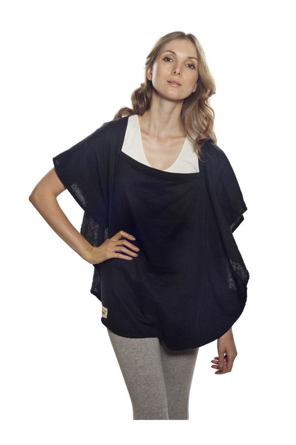 Nursing Cover - 100% Cotton Muslin Navy Oval
