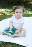Security Blanket - Organic Lovey Blanky™ Emerald/Beige