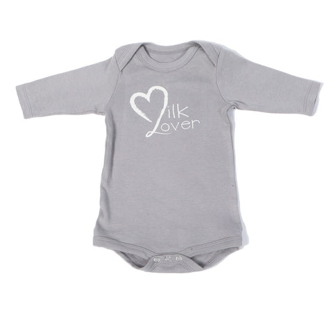 Organic Onesie - Long Sleeve Gray (milk lover)