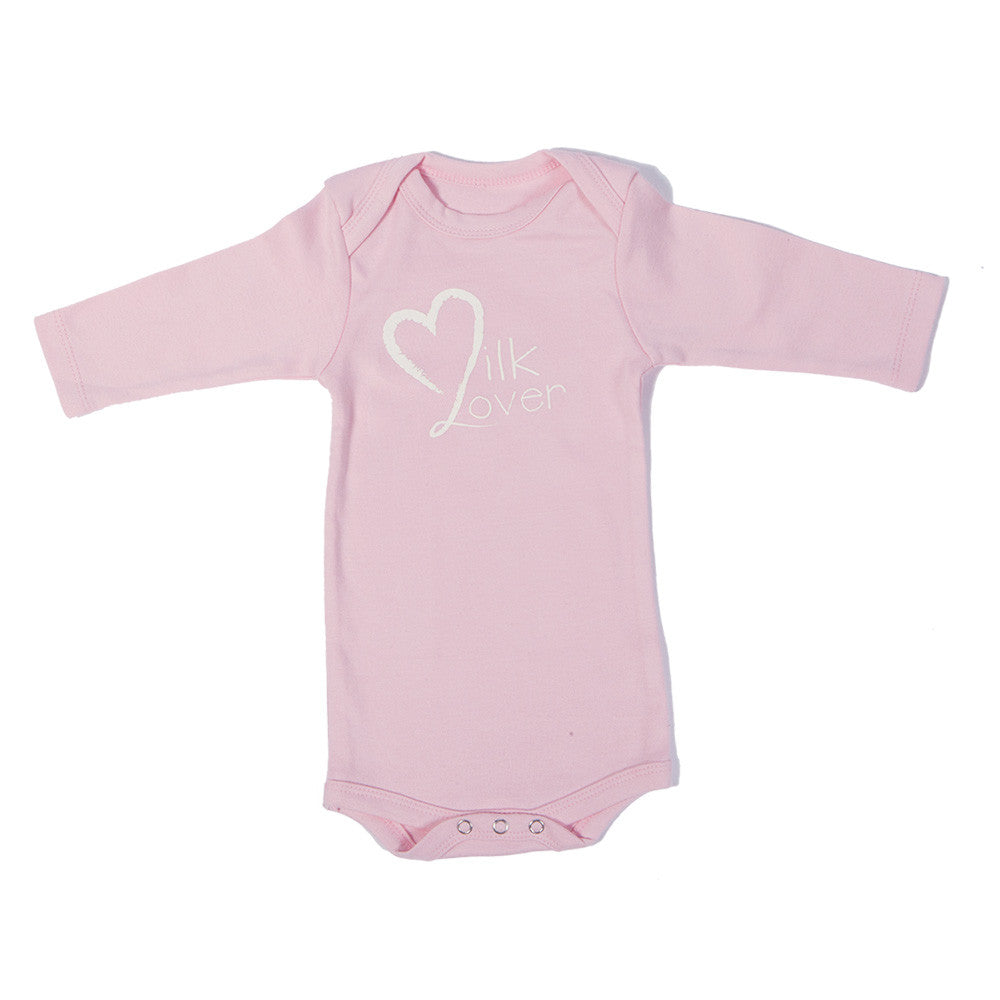 Organic Onesie - Long Sleeve Pink (milk lover)