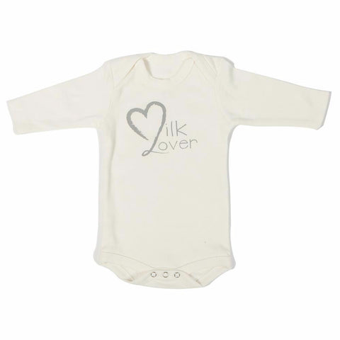 Organic Onesie - Long Sleeve - Off White (milk lover)