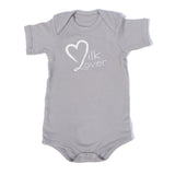 Organic Onesie - Short Sleeve Gray (milk lover)