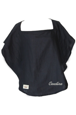 Personalized of Nursing Cover  - 100% Cotton Muslin Black Oval