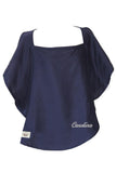 Personalized Nursing Cover  - 100% Cotton Muslin Navy Oval