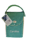 Personalized Diaper Bag - Organic Pack-N-Run™ Emerald/Beige