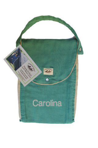 Personalized Diaper Bag - Organic Pack-N-Run™ Emerald/Beige