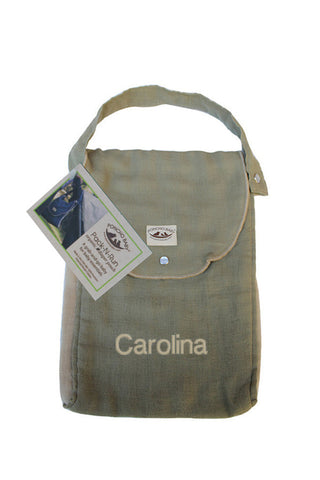 Personalized Diaper Bag - Organic Pack-N-Run™ Olive/Beige