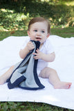Personalized Security Blanket - Organic Lovey Blanky™ Gray/Navy