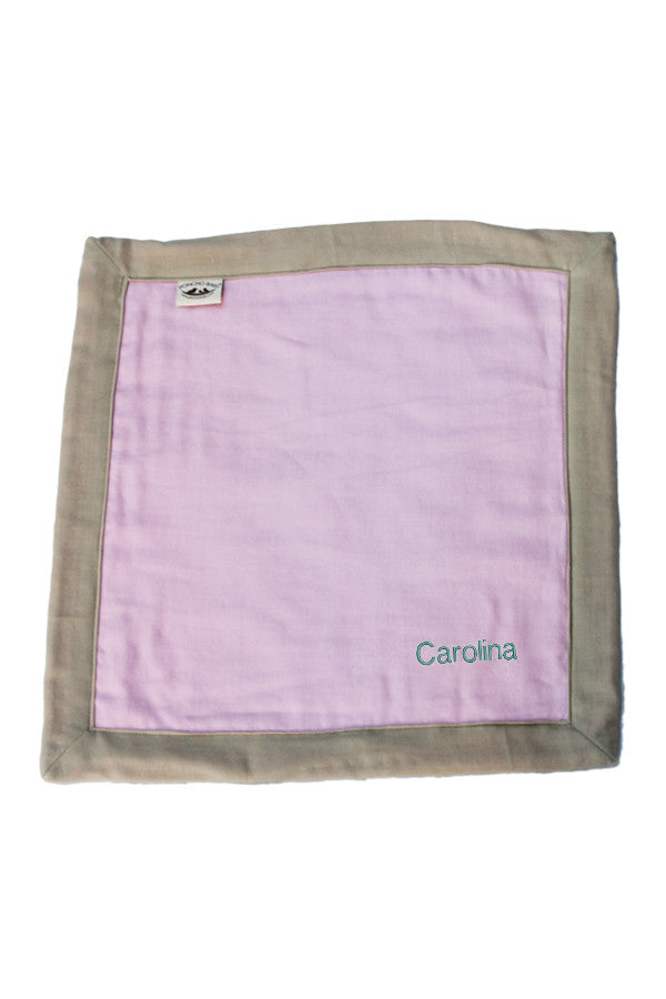 Personalized Security Blanket - Organic Lovey Blanky™ Pink/Beige