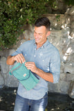 Personalized Diaper Bag - Organic Pack-N-Run™ Emerald/Navy